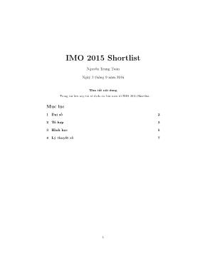 IMO 2015 Shortlist - Nguyễn Trung Tuân